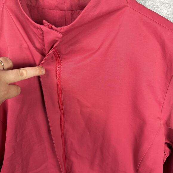 Eileen Fisher Womens Zip Up Jacket Pink Windbreaker Lightweight Classic Preppy L - Picture 2 of 8